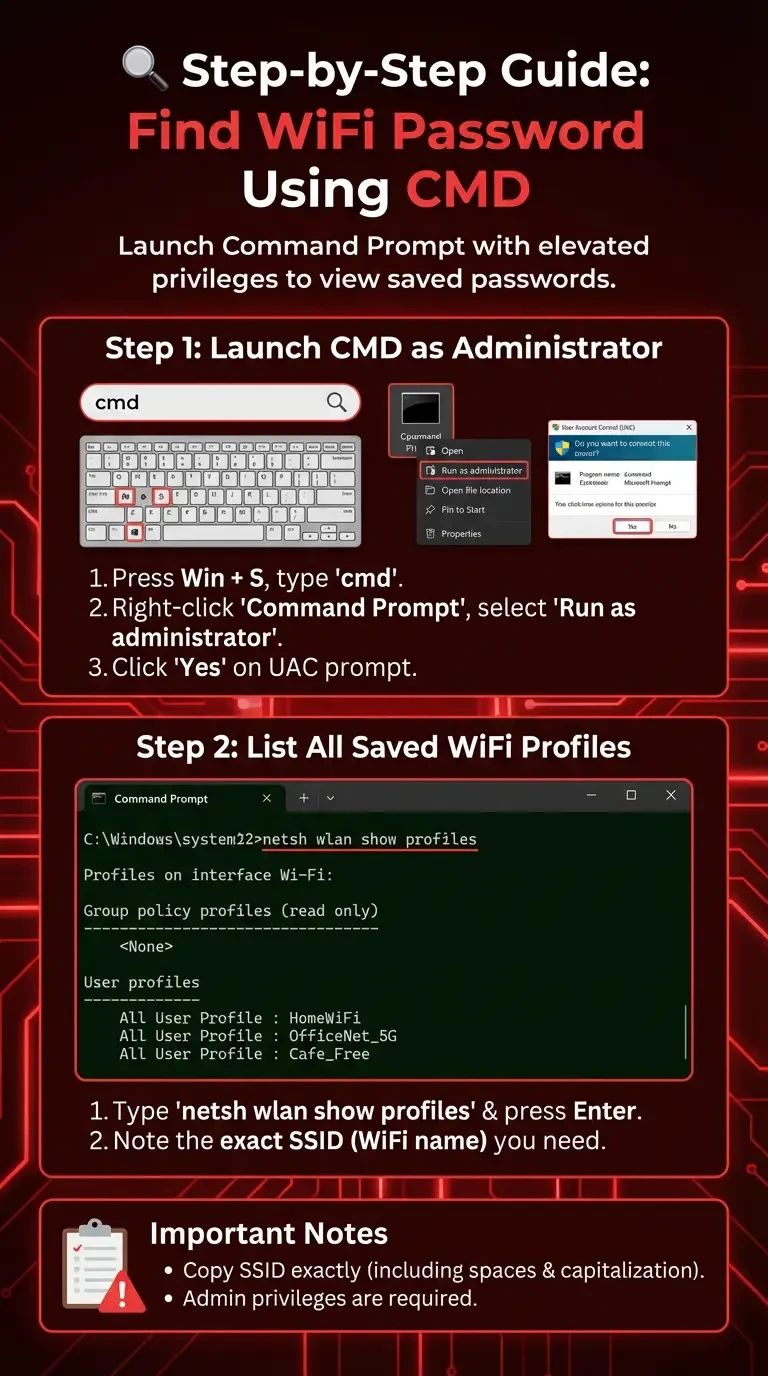 Find WiFi Password Using CMD